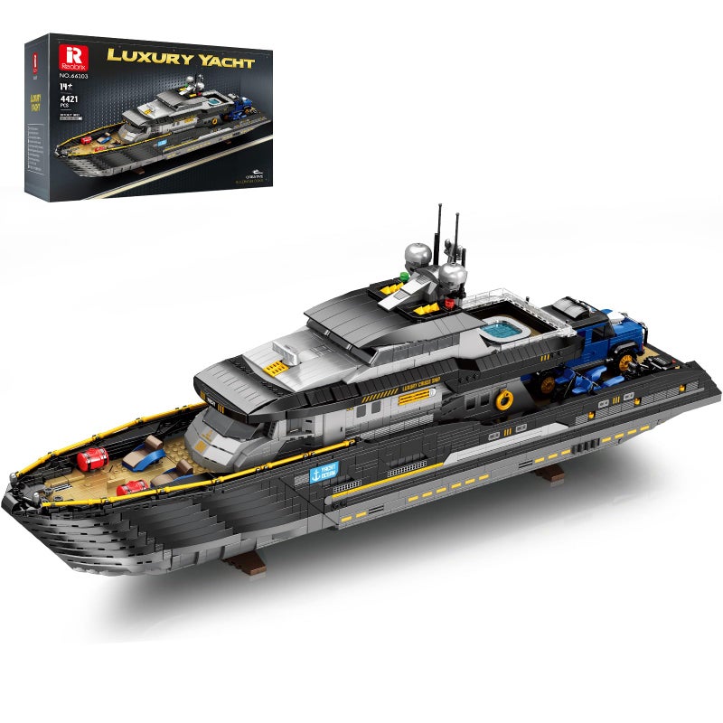 Reobrix Luxury Yacht Building Block Set for Adult 66103 Cruise Ship Building Toy Boat Model Kit Yacht Collectible Display Decorations Gift for Adult Boys Girls Kids 14 4421PCS - Image 3