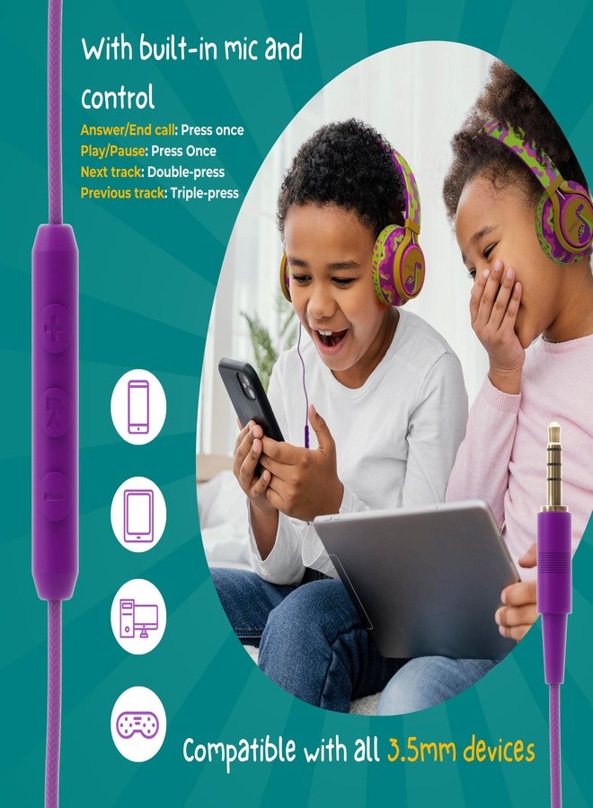 Kidrox® Dinosaur Headphones for Kids Wired with Microphone, Made to Last Durable and Flexible, Volume Limited 85/94db Kid Safe for Kids All Ages, Boys & Girls. Perfect for School or Travel. 3.5 Jack - Image 5