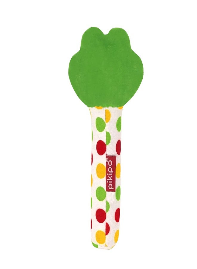 Pikipo Froggy Face Rattle Soft Toy with Squeeze Handle for Squeaky Sound (Green) - Image 4