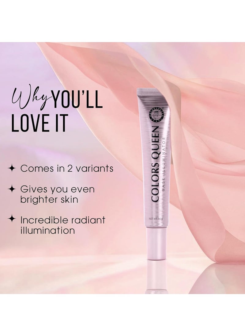 COLORS QUEEN Base Illuminator Highlighter silver Pink 30g Long Lasting Lightweight Luminous Finish Liquid Highlighter Face Makeup Shea Butter Niacinamide  - Image 4