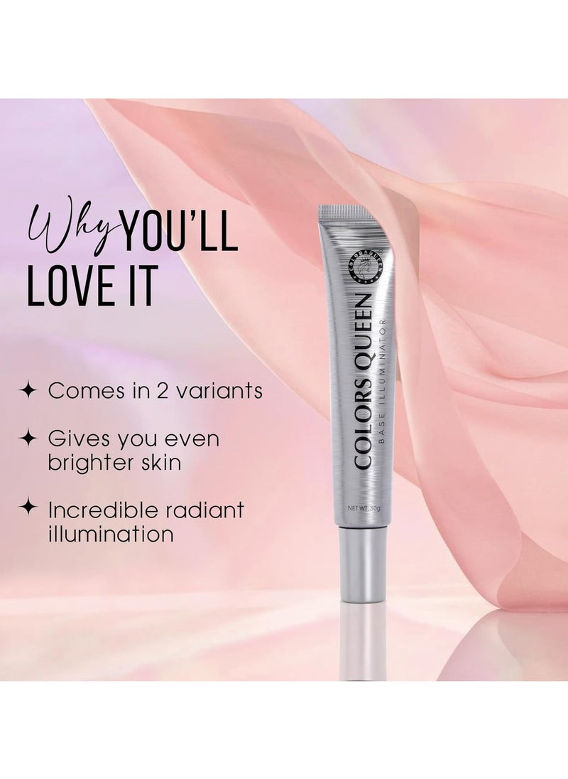 COLORS QUEEN Base Illuminator Highlighter silver Pink 30g Long Lasting Lightweight Luminous Finish Liquid Highlighter Face Makeup Shea Butter Niacinamide  - Image 3