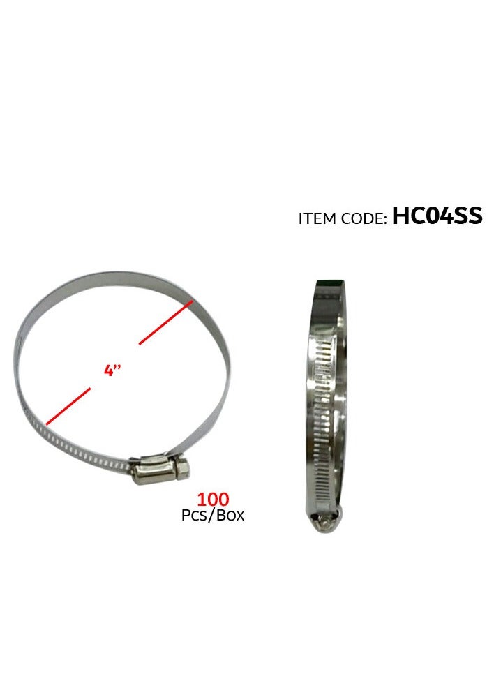 Hose Clamp 201 Stainless Steel Adjustable Hose Clamps 4"