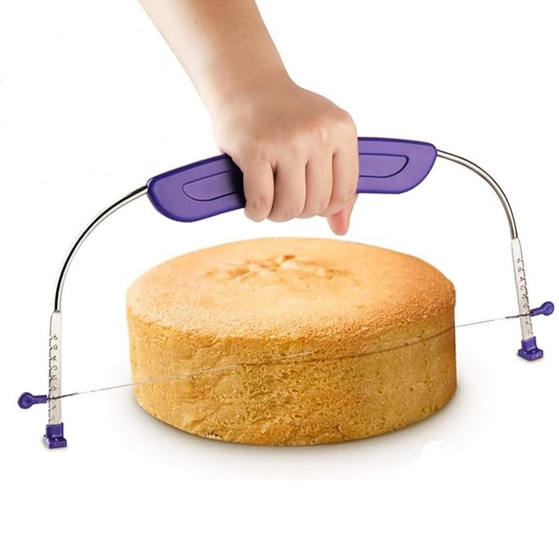 WOW KITCHEN Adjustable Small Cake Leveler Cutter Slicer with Stainless Steel Wires for Professional Baking Tools Pastry Cutter - Image 1