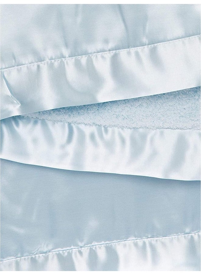 Little Giraffe Little Giraffe Chenille Satin Baby Blanket 35" x 45", Blue  - Image 3