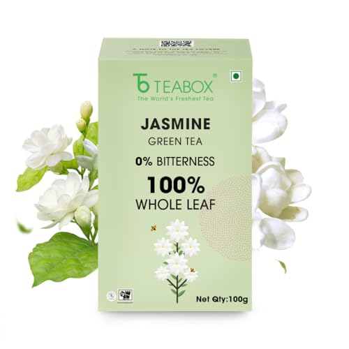 Teabox Premium Darjeeling Green Tea With Jasmine Flowers| 100% Whole Leaf & 0% Bitterness | Green Tea From The Himalayas |Low Caffeine| (3.52Oz) - Image 1