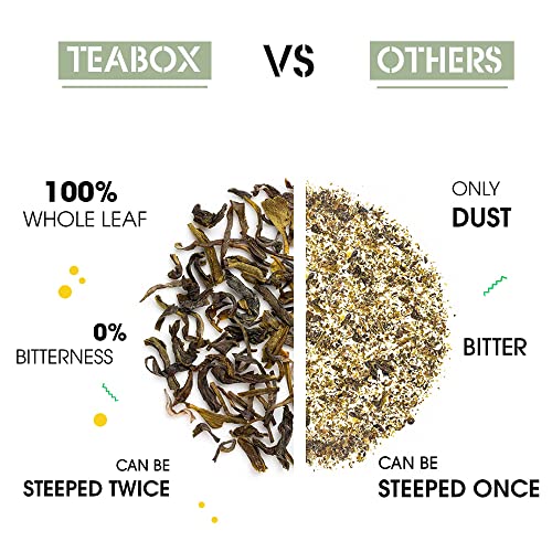 Teabox Premium Darjeeling Green Tea With Jasmine Flowers| 100% Whole Leaf & 0% Bitterness | Green Tea From The Himalayas |Low Caffeine| (3.52Oz) - Image 2