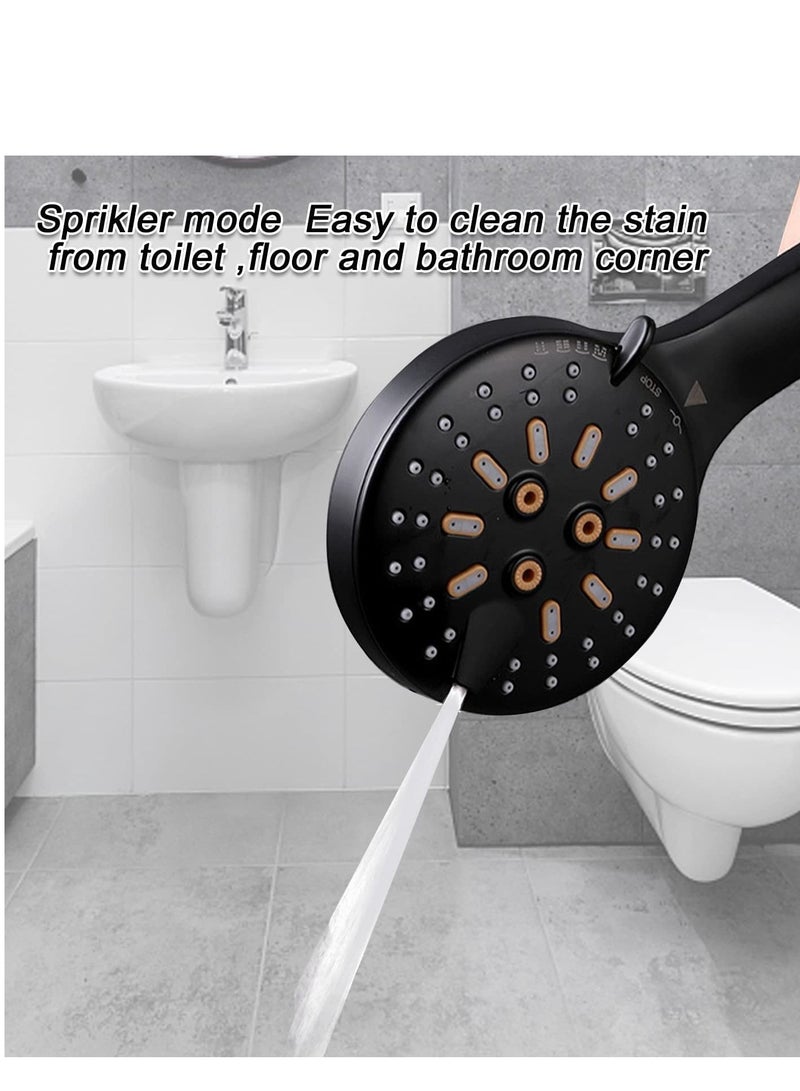 NIBEMINENT Handheld Shower Head Set Stainless Steel Bath Showerheads, Heads High Pressure With 6 Function Setting Multi functions Holder 9.8Inch Sprinkler - Image 3