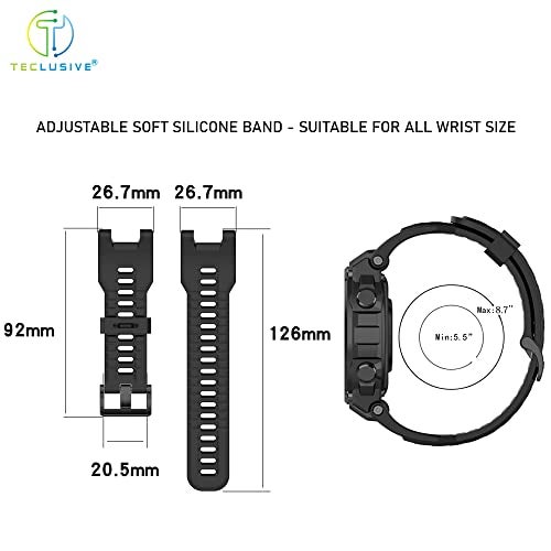 T TECLUSIVE حزام سيليكون ناعم T TECLUSIVE متوافق مع Amazfit T-Rex/Amazfit Trex Pro | حزام سيليكون مطاطي قابل للتعديل مع أدوات التركيب لـ T Rex Pro (بيج) - Image 5