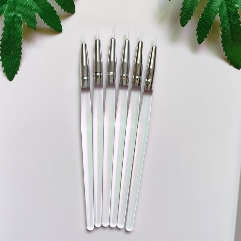 LORMAY Silicone Eyeliner Brushes for Metallic Glitter Shimmer Eyeshadow, Nail Sequins Nail Sticker Colorful Hearts，Gel or Liquid Eyeliner Along Lash Lines (3pcs, transparent handles) - Image 4