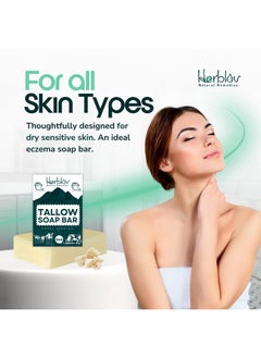 Herblov Beef Tallow Soap Bar - All Natural Grass Fed Tallow Soap Unscented - Moisturizing Face & Body Wash Great for Eczema, Dry, Itchy, Sensitive Skin - Handcrafted Bath Soap for Adults, Kids, Made in USA  - Image 5