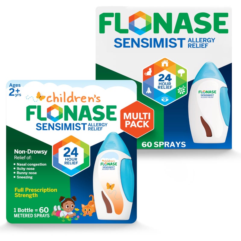 Flonase Sensimist Allergy Relief Nasal Spray for Adults and Kids - 120 Sprays Total (2 Bottles of 60 Sprays Each) - Image 1