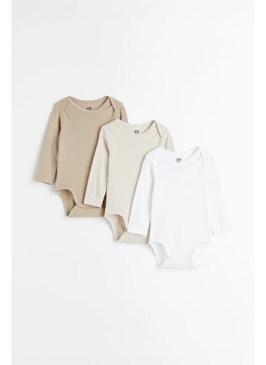 اتش اند ام 3-Pack Long-Sleeved Cotton Bodysuits