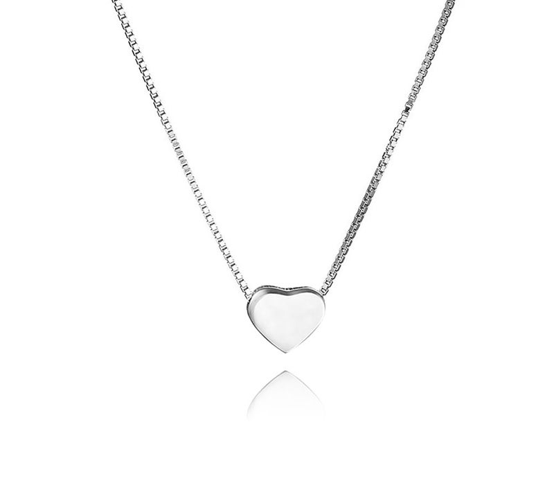SLUYNZ Genuine 925 Sterling Silver Tiny Love Heart Pendant Necklace for Women Simple Sweet Heart Choker Necklace - Image 1
