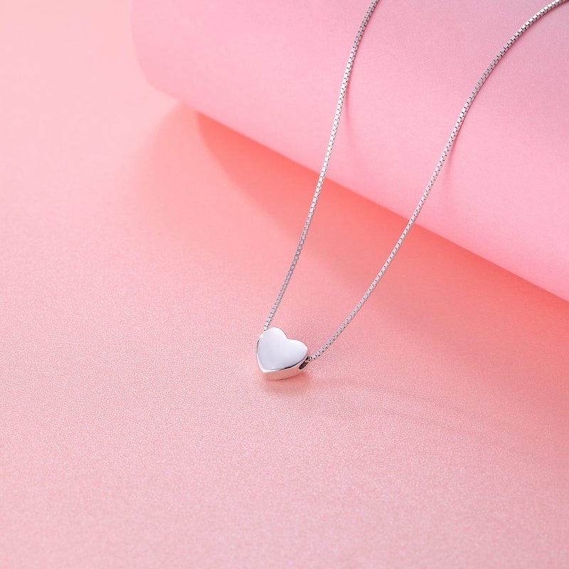 SLUYNZ Genuine 925 Sterling Silver Tiny Love Heart Pendant Necklace for Women Simple Sweet Heart Choker Necklace - Image 3