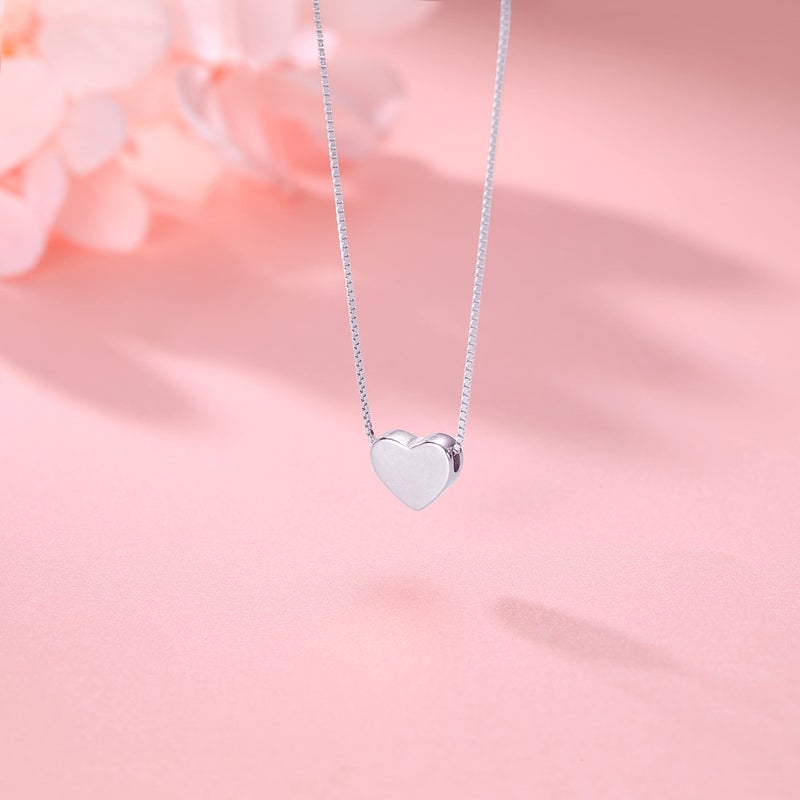 SLUYNZ Genuine 925 Sterling Silver Tiny Love Heart Pendant Necklace for Women Simple Sweet Heart Choker Necklace - Image 4