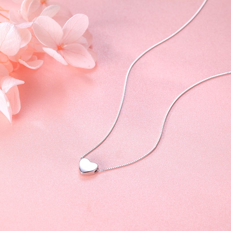 SLUYNZ Genuine 925 Sterling Silver Tiny Love Heart Pendant Necklace for Women Simple Sweet Heart Choker Necklace - Image 2