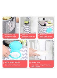 SYOSI Hanging Baby Nappy Caddy Organiser Nappy Organizer Crib Nappy Organiser Hanging Diaper Caddy Baby Diaper Caddy Rack Hanging Diaper Organizer Holder Multifunctional Cot Nursery Organiser  - Image 2