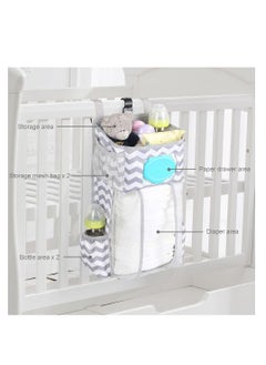 SYOSI Hanging Baby Nappy Caddy Organiser Nappy Organizer Crib Nappy Organiser Hanging Diaper Caddy Baby Diaper Caddy Rack Hanging Diaper Organizer Holder Multifunctional Cot Nursery Organiser  - Image 5