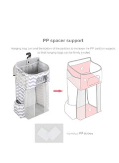 SYOSI Hanging Baby Nappy Caddy Organiser Nappy Organizer Crib Nappy Organiser Hanging Diaper Caddy Baby Diaper Caddy Rack Hanging Diaper Organizer Holder Multifunctional Cot Nursery Organiser  - Image 4