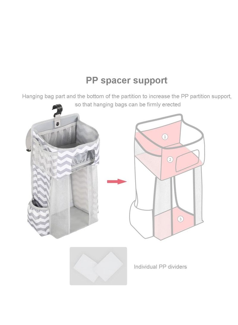 SYOSI Hanging Baby Nappy Caddy Organiser Nappy Organizer Crib Nappy Organiser Hanging Diaper Caddy Baby Diaper Caddy Rack Hanging Diaper Organizer Holder Multifunctional Cot Nursery Organiser  - Image 4