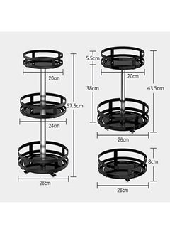 Generic 360° Rotating Condiments Rack, Metal Storage Rack Multi-Layer Condiments Turntable Spice Container Holder Kitchen Cupboard Organiser for Spice Jars Storage  - Image 2