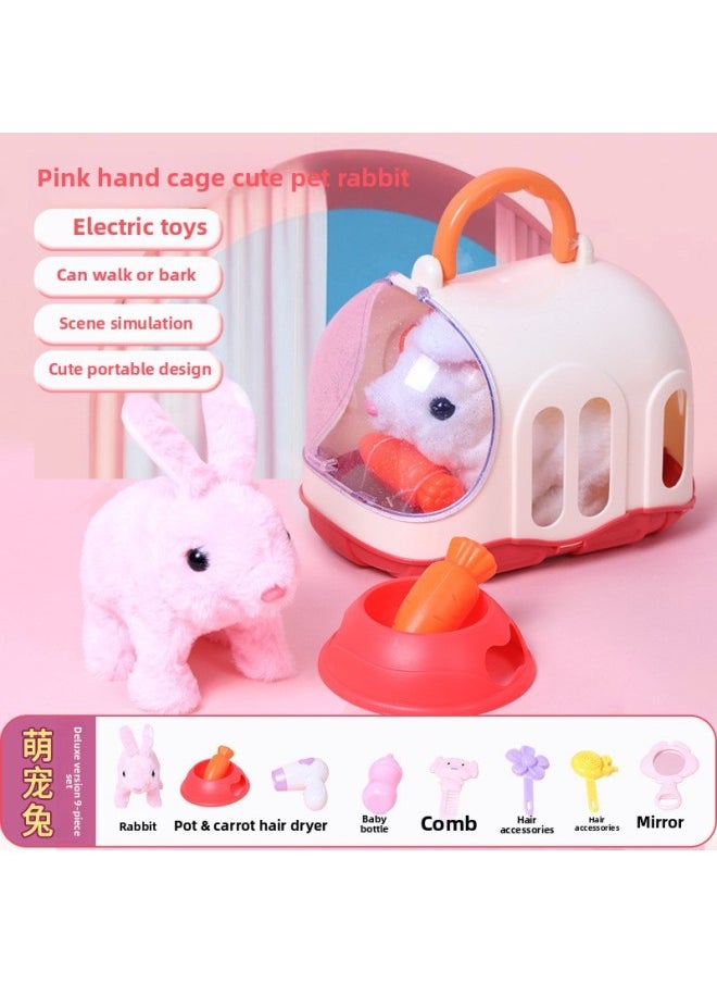 Children's Rabbit Plush Toy Girl's Electric Simulation Animal Doll Called Moving Cute Pet Doll Birthday Gift-Color:Cute Pet Backpack Puppy Brown  - Image 5