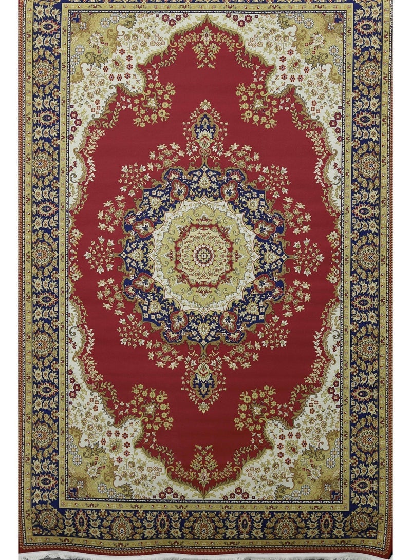 Alkaffary Bashayer Area Rug, Living Room & Majlis Rug, Luxury Heritage Arabic Design High-Quality Materials, Red ,200x300 cm - Image 2