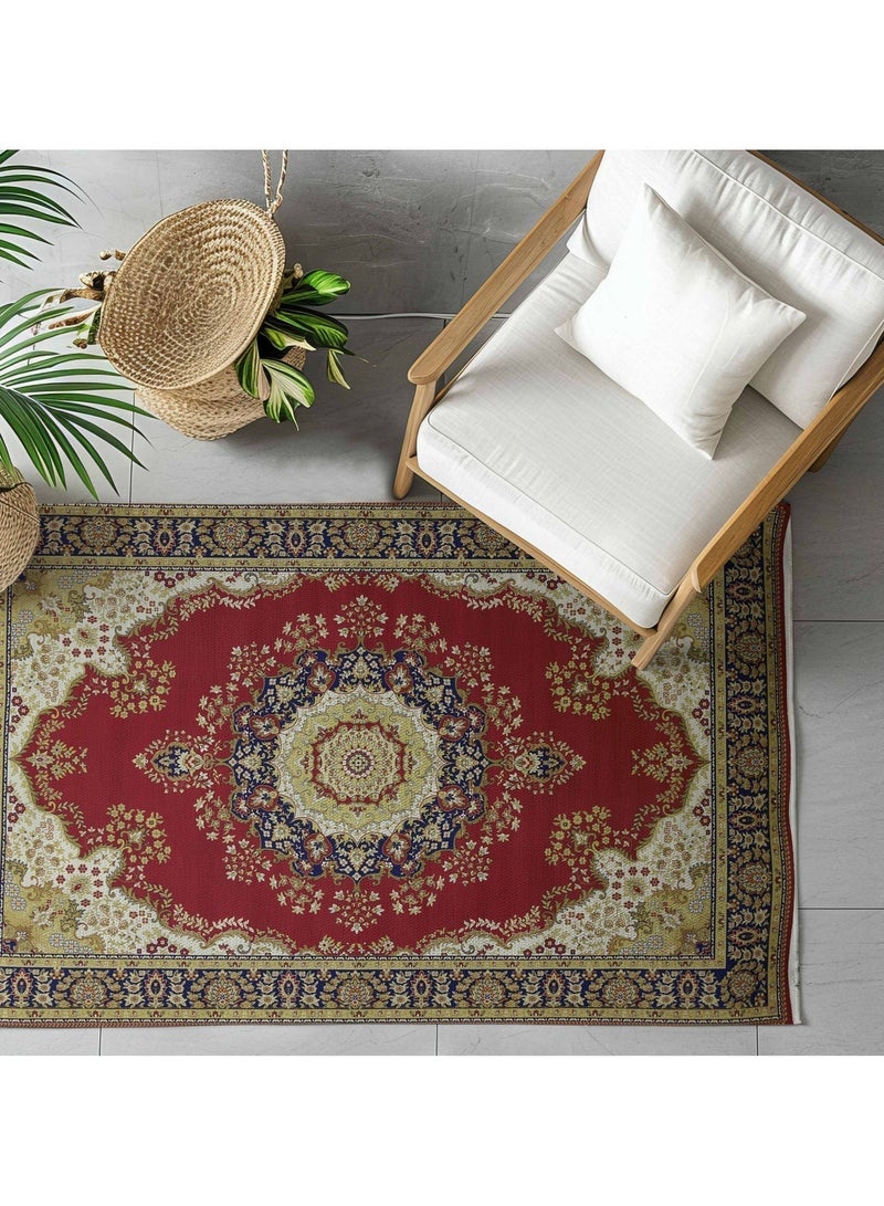 Alkaffary Bashayer Area Rug, Living Room & Majlis Rug, Luxury Heritage Arabic Design High-Quality Materials, Red ,200x300 cm - Image 3