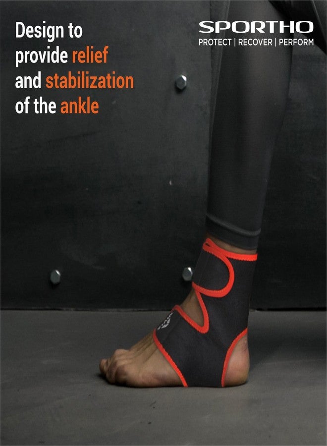 Nivia Ankle Support With Adjustable Velcro, Ankle Sleeves, Braces or Wraps, For Injury Prevention, Free Size& Black/Red Color, Used for Rehabilitation & Recovery - Image 3