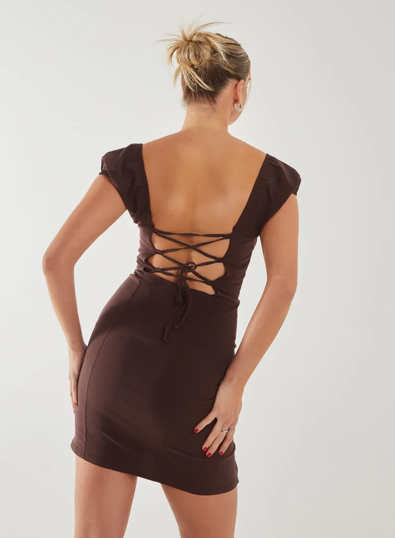 Pink Vanilla Tie Back Mini Dress