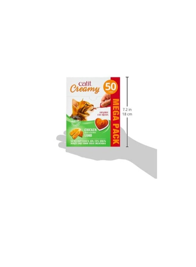 Catit Creamy Chicken and Lamb Lickable Cat Treats 50 Pack - Image 2
