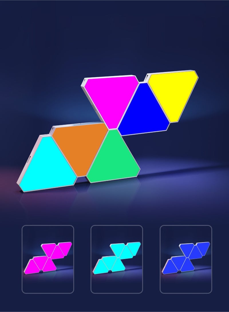 DMG TECH DMG Smart Triangle RGB LED Wall Lights - Wi-Fi Smart Home Decor with Music Sync, Perfect for Gaming Rooms & Parties (6 Pack) - Image 1