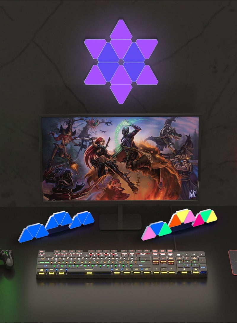 DMG TECH DMG Smart Triangle RGB LED Wall Lights - Wi-Fi Smart Home Decor with Music Sync, Perfect for Gaming Rooms & Parties (6 Pack) - Image 4