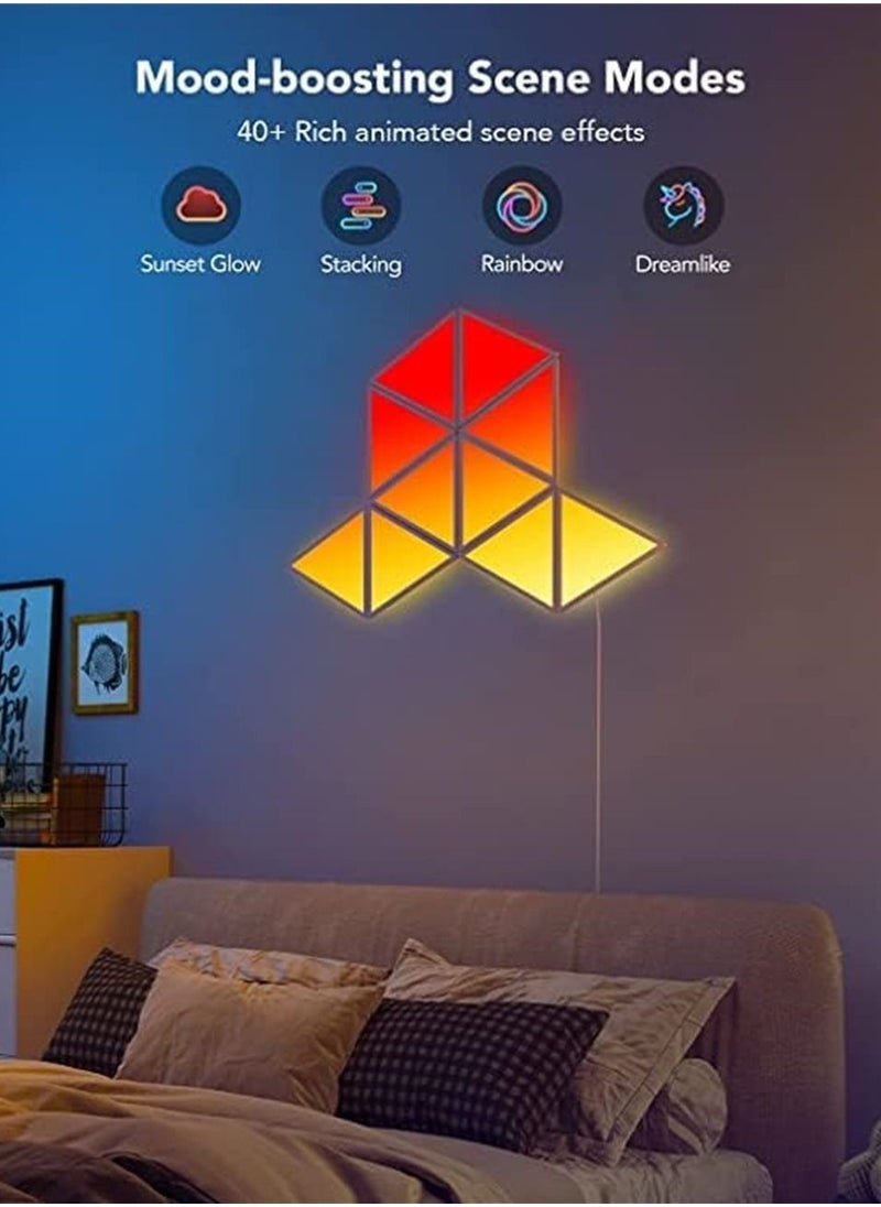 DMG TECH - Light Panels, Smart Triangle RGB LED Wall Light Panels Panels, Wi-Fi Smart Home Decor Creative Lights with Music Sync, Compatible with Alexa Google Assistant, for Gaming Rooms, Party Decor(6 Pack) - Image 1