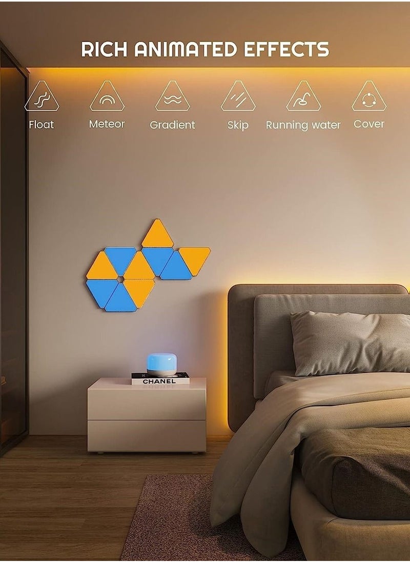DMG TECH - Light Panels, Smart Triangle RGB LED Wall Light Panels Panels, Wi-Fi Smart Home Decor Creative Lights with Music Sync, Compatible with Alexa Google Assistant, for Gaming Rooms, Party Decor(6 Pack) - Image 1