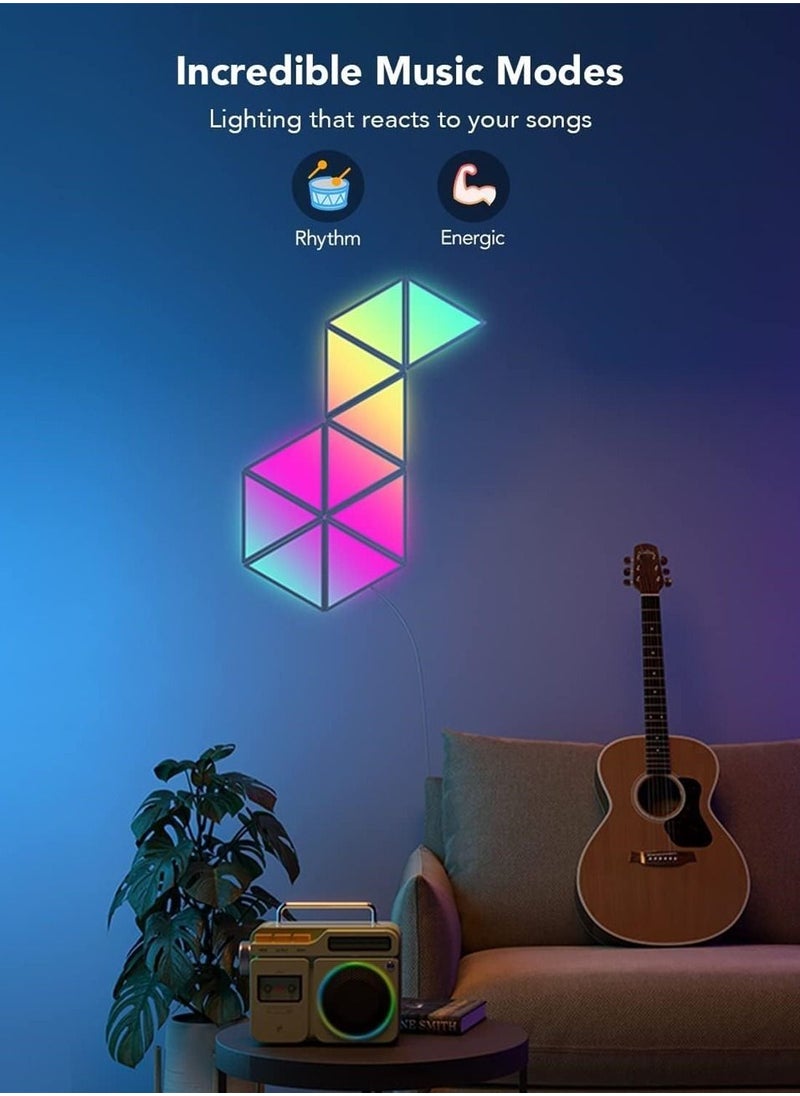 DMG TECH - Light Panels, Smart Triangle RGB LED Wall Light Panels Panels, Wi-Fi Smart Home Decor Creative Lights with Music Sync, Compatible with Alexa Google Assistant, for Gaming Rooms, Party Decor(6 Pack) - Image 1