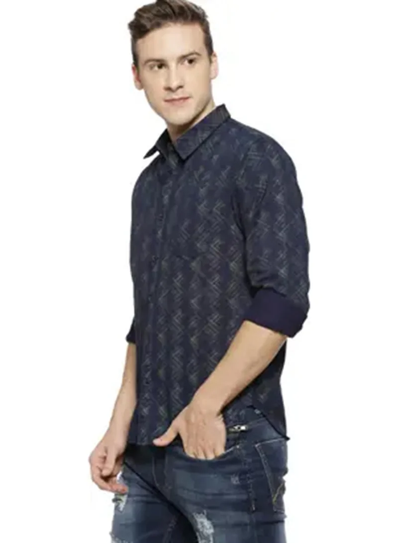 كامبوس سوترا قميص رجالي مبطن باللون الأزرق البروسي والأخضر الغابي