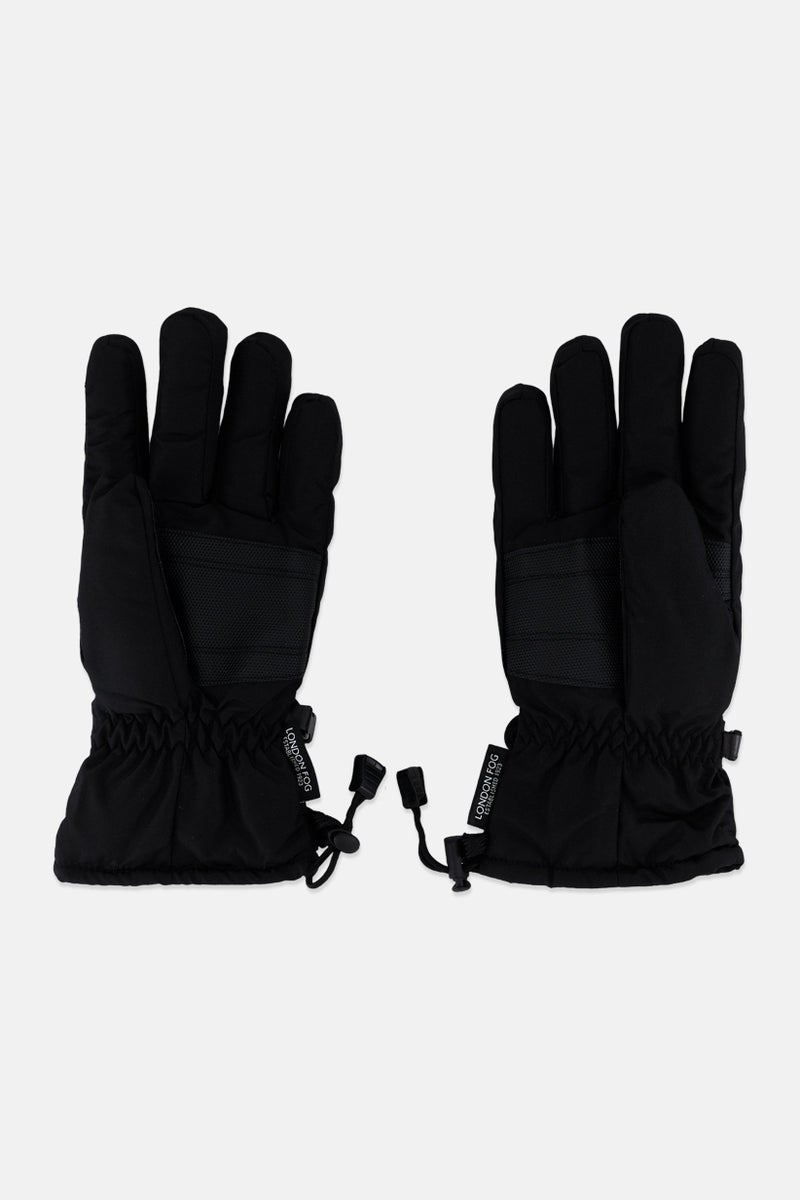 London Fog Women Brand Logo Gloves, Black  - Image 2