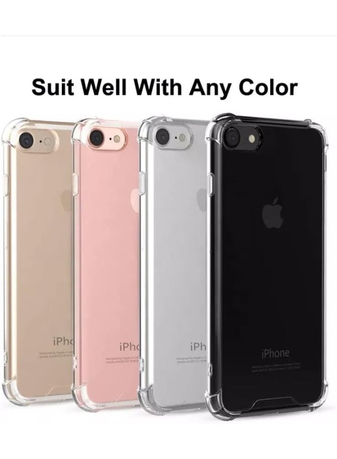أتش أم سي جراب شفاف من السيليكون الشفاف الناعم TPU لهواتف iPhone 7 / iPhone 8 / iPhone SE، مزود بزوايا معززة ماصة للصدمات... - Image 1