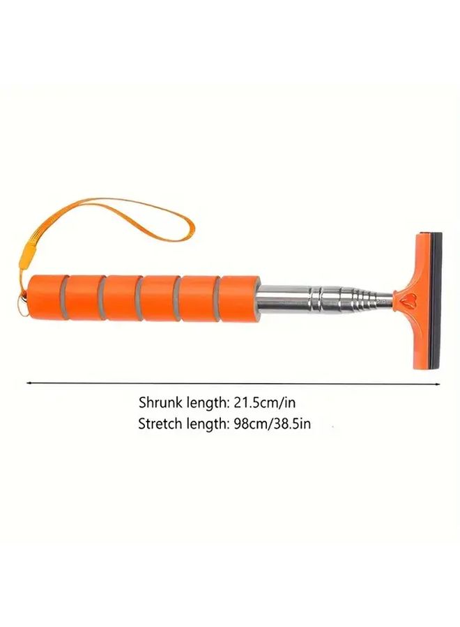 Pink Retractable Car Windshield Wiper with Long Bar Grip Raindrop Cleaner Tool - Image 2