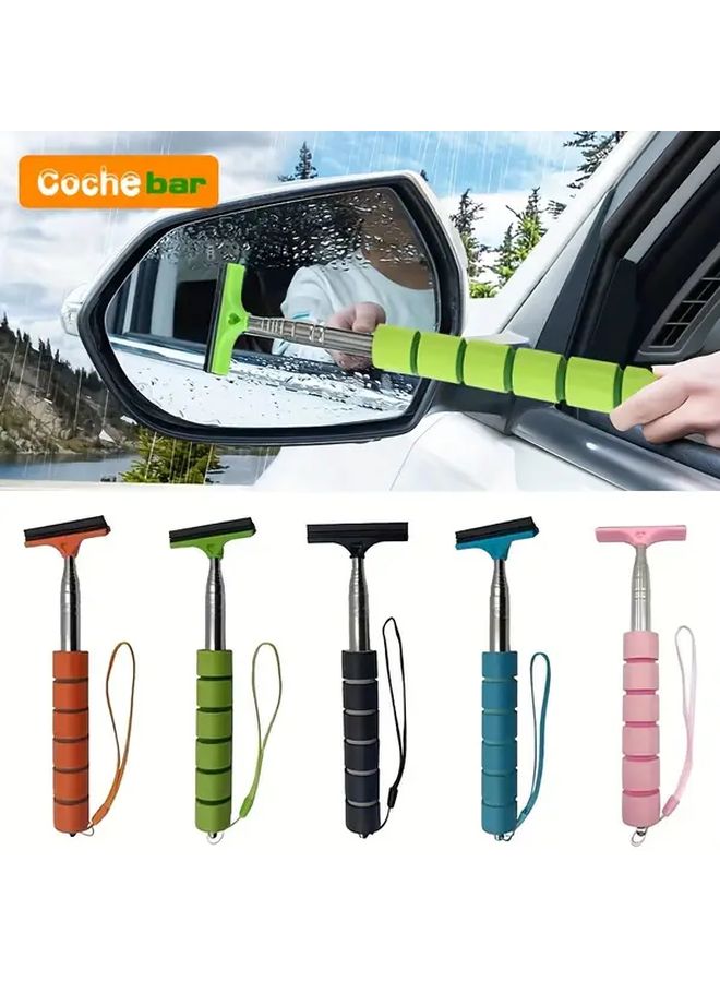 Pink Retractable Car Windshield Wiper with Long Bar Grip Raindrop Cleaner Tool - Image 1