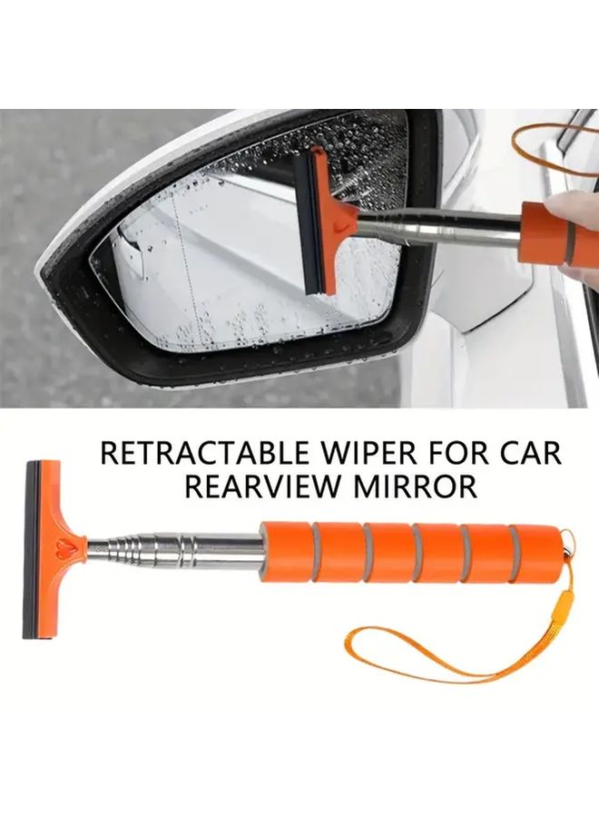 Pink Retractable Car Windshield Wiper with Long Bar Grip Raindrop Cleaner Tool - Image 5