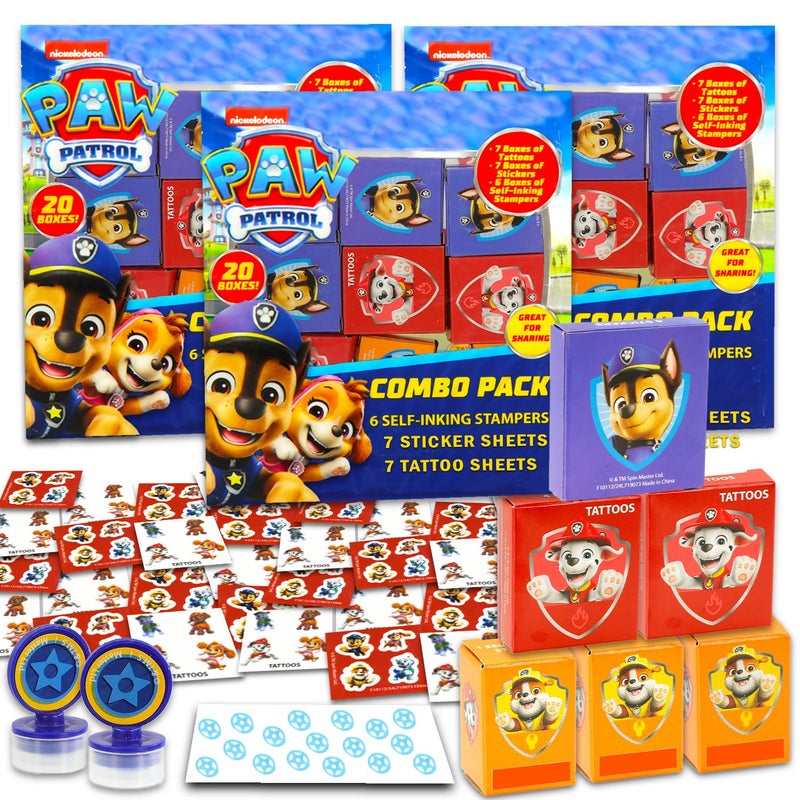 Nickelodeon Paw Patrol Party Favors Bulk Set Bundle with 60 Pieces Party Favor Boxes with Stickers Tattoos and Stampers for Kids Birthday Paw Patrol Classroom Prize Boxes - Image 3