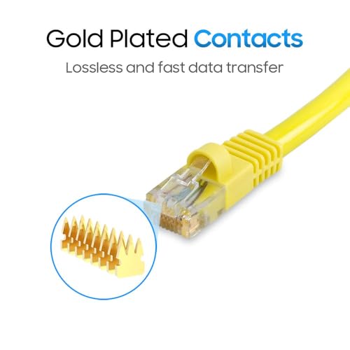 Cmple - Cat5e Ethernet Cable 100 ft, 350 MHz UTP Cat 5e Ethernet Patch Cord, 1Gbps Network LAN Cables, RJ45 Connectors, Compatible with Laptop, Modem, Router - Yellow - Image 4