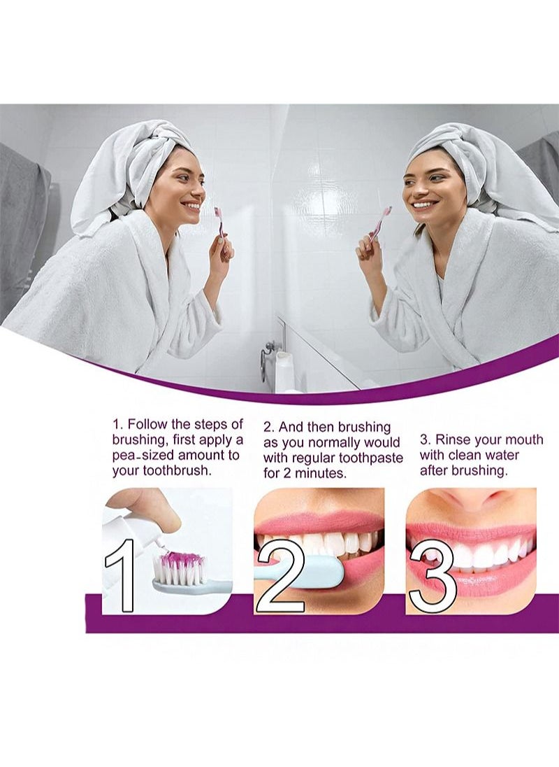 Lanthome V34 purple toothpaste for teeth whitening, color correcting whitening toothpaste, tooth color correcting serum, purple toothpaste, stain removal, whitening toothpaste. (30ml)  - Image 4