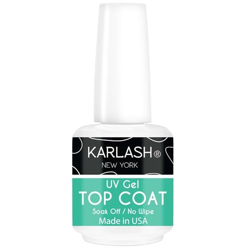 Karlash Professional USA Made 15ml No Wipe Gel Top Coat Shine Finish and Long Lasting Soak Off UV Gel 2 Piece - Image 1