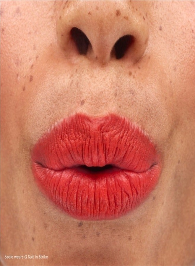 Glossier  G Suit Soft Touch Lip Crème , Strike - burnt, orange-red 6ml - Long-Lasting Velvet Matte Finish - Image 4