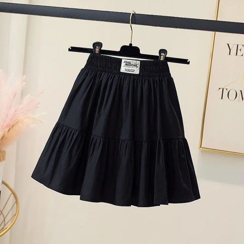 Girls' Short Skirts, Summer Kidsren'S Baby Girl Pleated Skirts, Versatile Elastic Waist A-Line Skirts, Little Girls' Half Skirts - Image 1