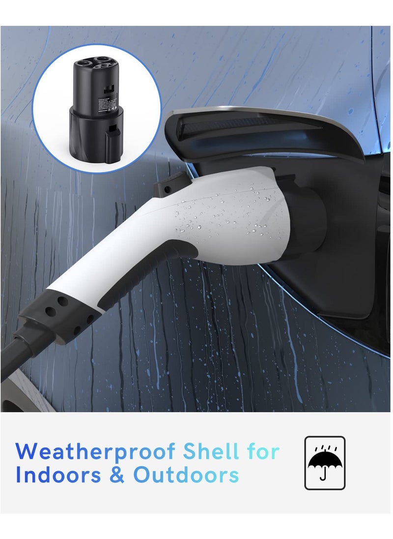 Generic - J1772 to Tesla Charger Adapter, 80A/240V, Safety Certified, Compatible with Tesla Model 3, Y, S, X, Portable SAE J1772 EV Charging Solution for Outdoor Use - Image 1