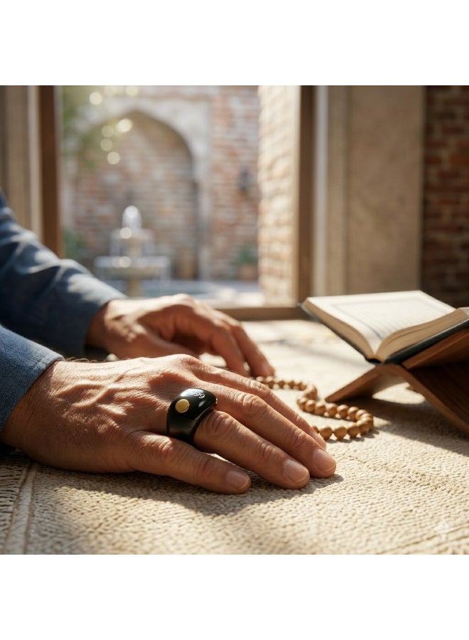 Hope 5-in-1 Digital Ziker Counter Smart Ring with OLED Display, Time & Date, Type-C Charging, Adjustable Size, Lightweight Electronic Rosary for Tasbih, Dhikr, Ramadan & Eid Gifts for Men & Women - Image 5